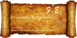 Frisnyák Evelin névjegykártya